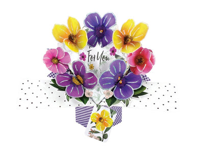 For You Flower Bouquet Pop Up Card - Lemon And Lavender Toronto