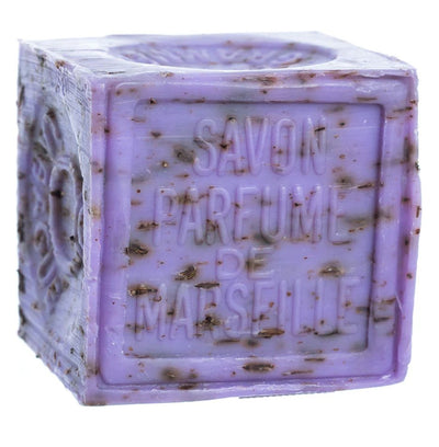 French Soaps Savon de Marseille with Crushed Flowers - Lavender Cube - Lemon And Lavender Toronto