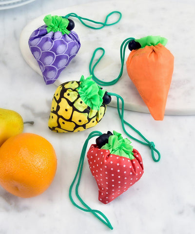 Fruit Design Reusable Fold-Away Shopping Tote Bag - Lemon And Lavender Toronto