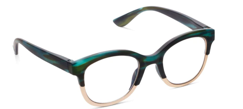 Georgia Teal Horn Gold Reading Glasses - Peepers - Lemon And Lavender Toronto