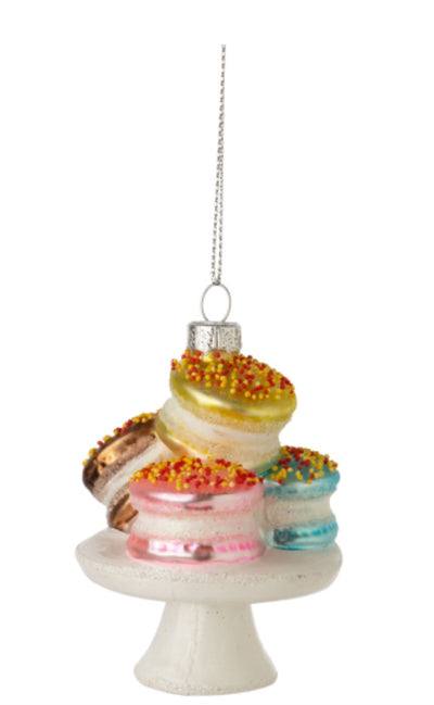 Glass Macarons on a Pedestal Ornament - Lemon And Lavender Toronto