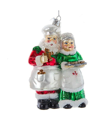 Glass Mr. & Mrs. Santa With Cookies Ornament - Lemon And Lavender Toronto