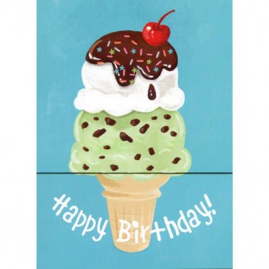 Glitter Ice Cream Fold Out Birthday Card - Lemon And Lavender Toronto