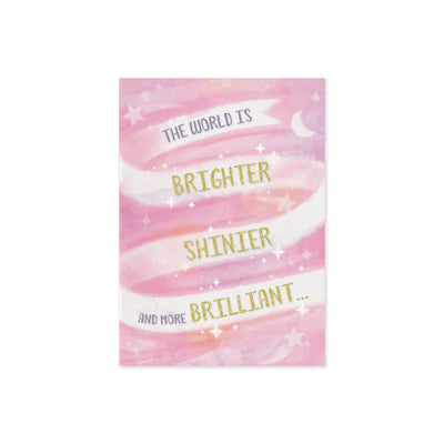 Glitter Pink Ribbon Card - Lemon And Lavender Toronto