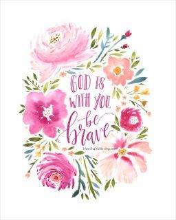 God is with you be Brave Card - Lemon And Lavender Toronto