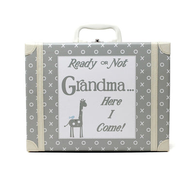 Going To Grandma's House Suitcase with Grey Blanket Included - Lemon And Lavender Toronto
