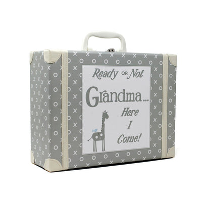 Going To Grandma's House Suitcase with Grey Blanket Included - Lemon And Lavender Toronto