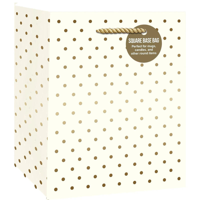 Gold Swiss Dots Medium Gift Bag-Cream - Lemon And Lavender Toronto