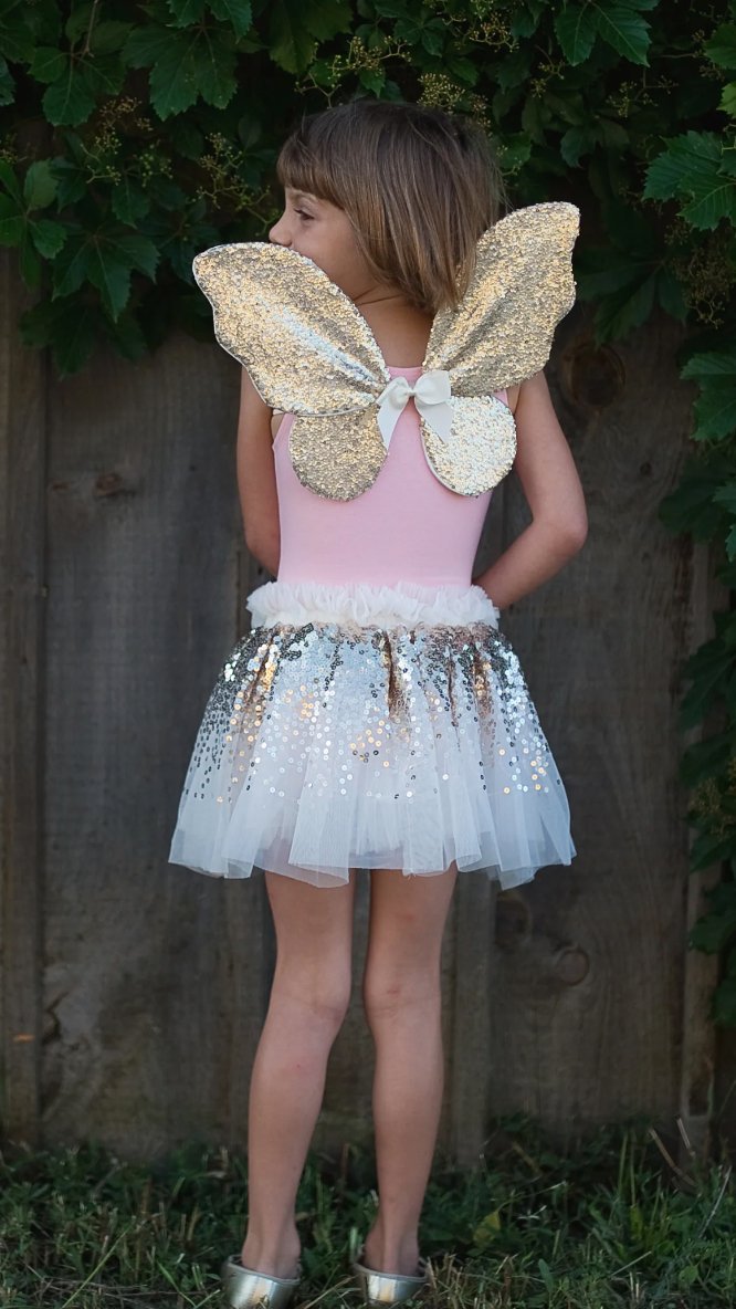 Gracious Gold Sequins Skirt, Wings, & Wand - Lemon And Lavender Toronto