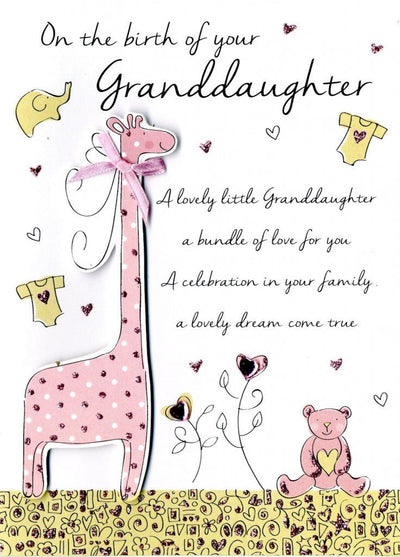 Granddaughter Baby Girl Card - Lemon And Lavender Toronto