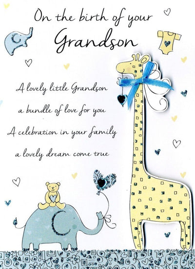 Grandson Baby Card - Lemon And Lavender Toronto