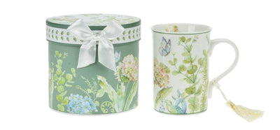 Green Floral Mug In a Gift Box - Lemon And Lavender Toronto