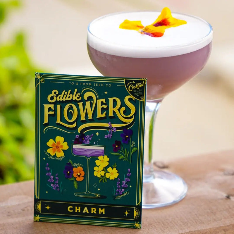 Greeting Card Seed Packet & Cocktail Recipe - Edible Flowers - Lemon And Lavender Toronto