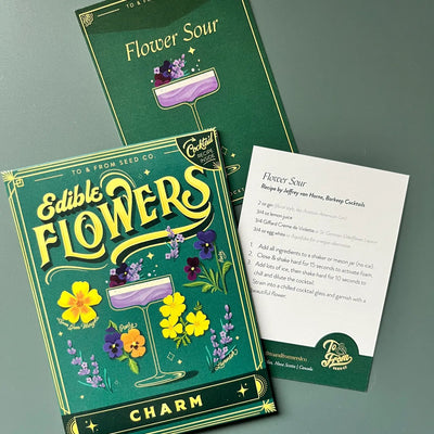 Greeting Card Seed Packet & Cocktail Recipe - Edible Flowers - Lemon And Lavender Toronto