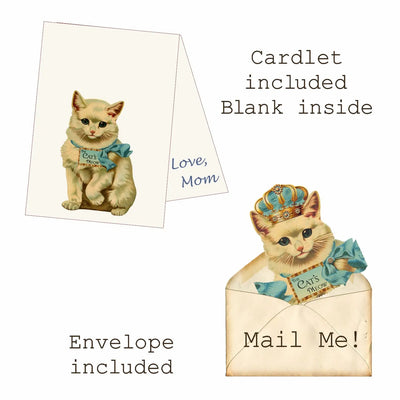 Greeting Card with Tiara, Cat's Meow, Cat with Crown - Lemon And Lavender Toronto