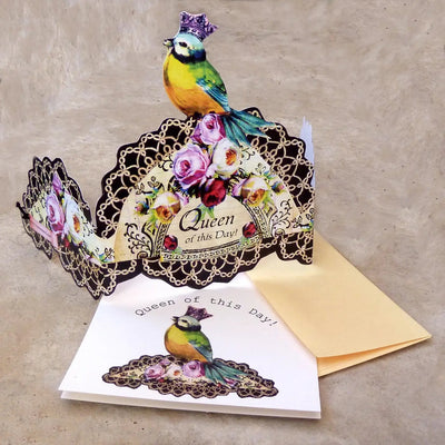 Greeting Card with Tiara, Queen of This Day, Songbird - Lemon And Lavender Toronto