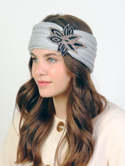 Grey Rhinestone Flower headband. - Lemon And Lavender Toronto
