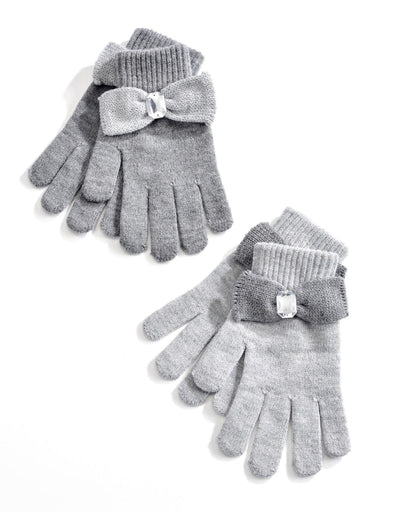 Grey Touch Screen Gloves w/ Bow - Lemon And Lavender Toronto