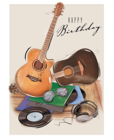 Guitars & Music theme Happy Birthday Card - Lemon And Lavender Toronto