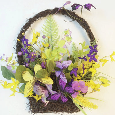 Hanging Basket with Purple & Yellow Flowers - Lemon And Lavender Toronto