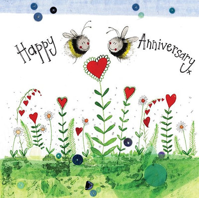Happy Anniversary Bee - Mini Card - Lemon And Lavender Toronto