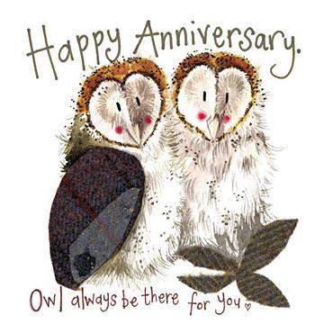 Happy Anniversary- Card (OWLS) - Lemon And Lavender Toronto