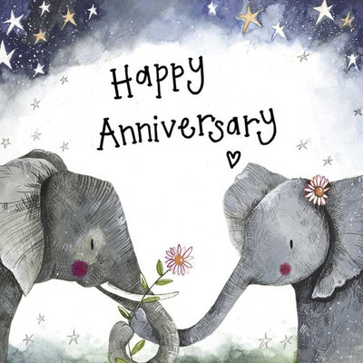 Happy Anniversary Elephants - Mini Card - Lemon And Lavender Toronto