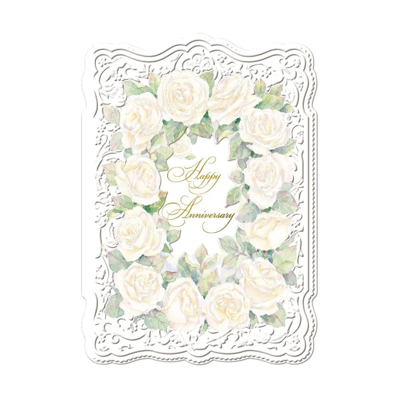Happy Anniversary White Flowers - Card - Lemon And Lavender Toronto