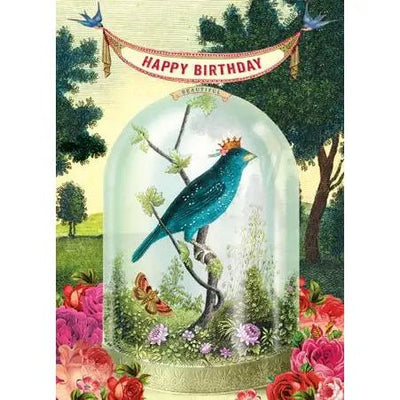 Happy Birthday Bird with Crown Card - Lemon And Lavender Toronto