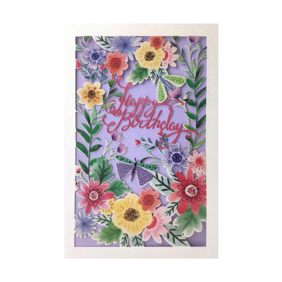 Happy Birthday Butterflies And Flowers Card - Lemon And Lavender Toronto