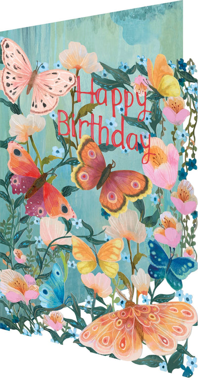 Happy Birthday Card– Butterflies and flowers - Lemon And Lavender Toronto