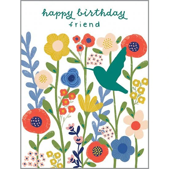 Happy Birthday Friend Hummingbird Card - Lemon And Lavender Toronto