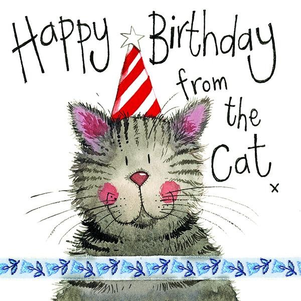 Happy Birthday from the Cat - Mini Card - Lemon And Lavender Toronto