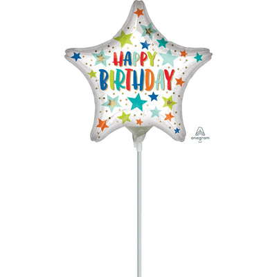Happy Birthday Stars & Dots Balloon - Lemon And Lavender Toronto