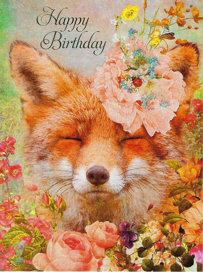 Happy Fox Birthday Card - Lemon And Lavender Toronto