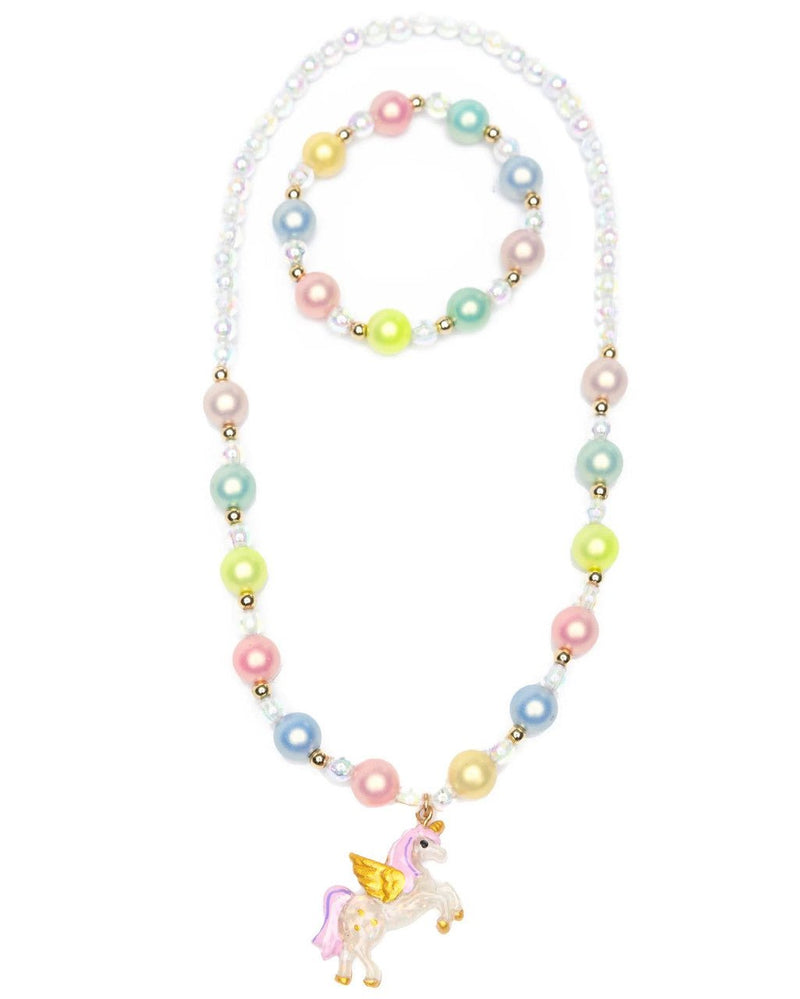 Happy Go Unicorn Necklace & Bracelet Set - Lemon And Lavender Toronto