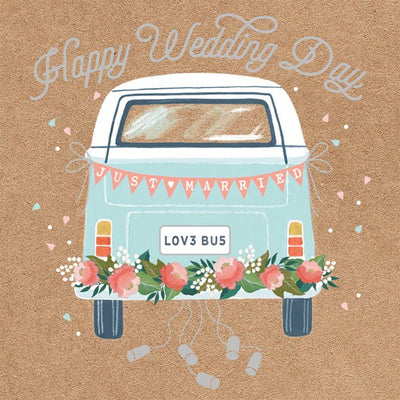 Happy Wedding Day Van Card - Lemon And Lavender Toronto