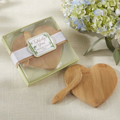 Heart Shaped Bamboo Cheese Board - Gift Favour - Lemon And Lavender Toronto
