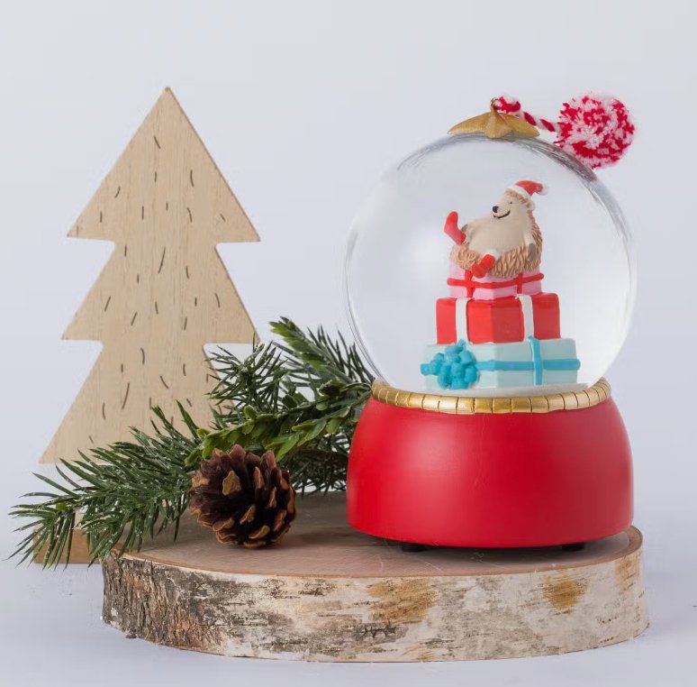 Hedgehog with Gifts Musical Snow Globe - Lemon And Lavender Toronto