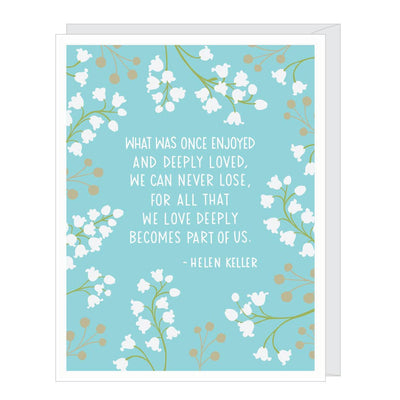 Helen Keller Quote Sympathy/Support Card - Lemon And Lavender Toronto