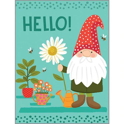 Hello Gnome Blank Note Card - Lemon And Lavender Toronto