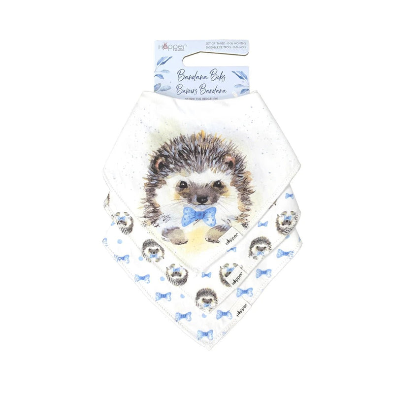 Henrick the Hedgehogs Bibs Set of 3 - Lemon And Lavender Toronto