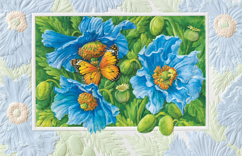 Himalayan Blue Poppies Greeting Card - Lemon And Lavender Toronto