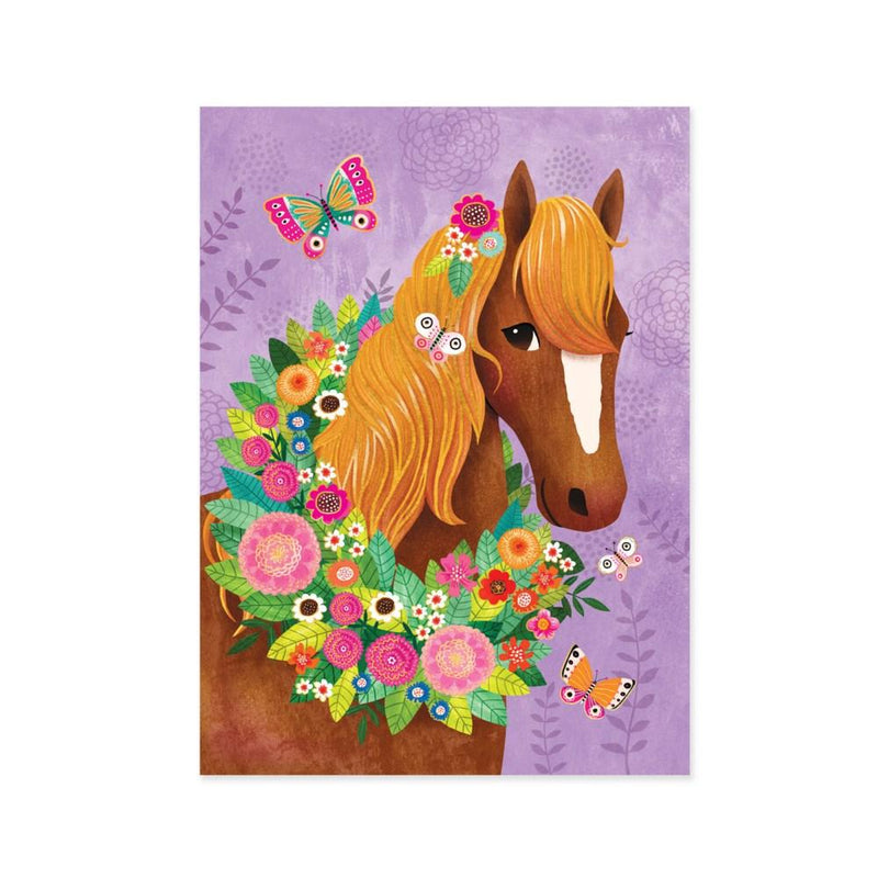 Horse & Flowers Card - Lemon And Lavender Toronto