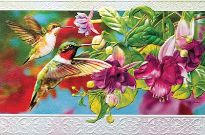 Hummingbird in Fuschia Greeting Card - Lemon And Lavender Toronto