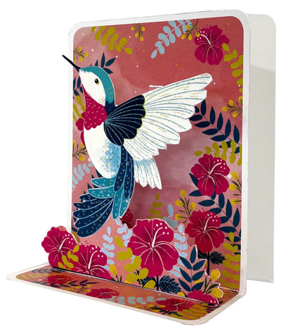 Hummingbird Pop-up Small 3D Card - Lemon And Lavender Toronto