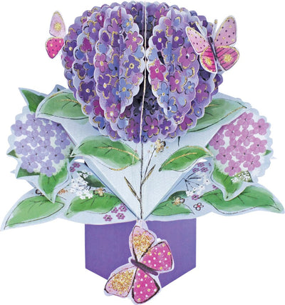 Hydrangea Flower Bouquet Pop Up Card - Lemon And Lavender Toronto