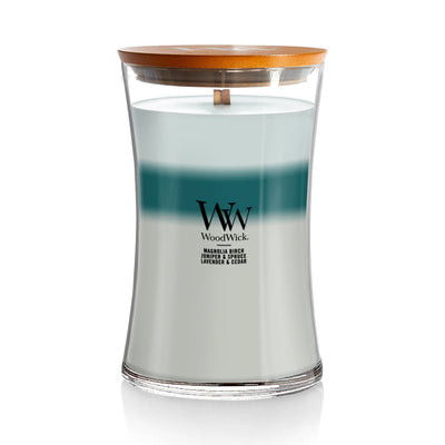 Icy Woodland Trilogy - Large Hourglass Woodwick Candle - Lemon And Lavender Toronto