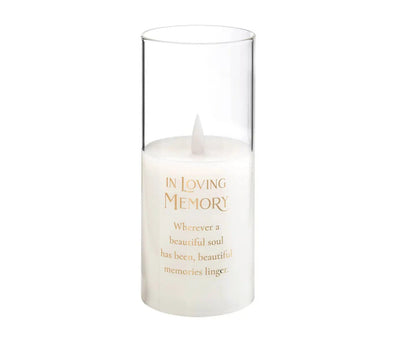 In Loving Memory Glass LED Candle & Holder - Lemon And Lavender Toronto