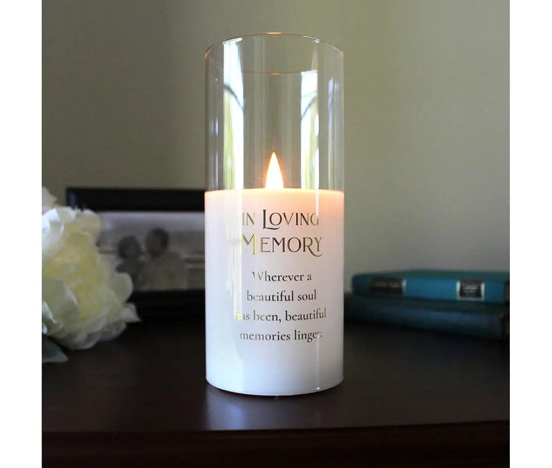 In Loving Memory Glass LED Candle & Holder - Lemon And Lavender Toronto